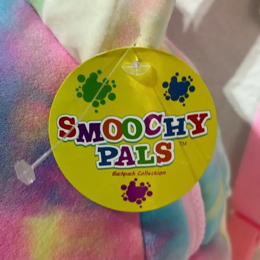 Smoochy Pals plush rainbow unicorn plush back back adjustable straps soft nwt